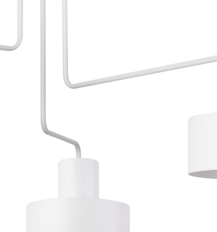 Biały żyrandol Urban 3 o geometrycznym kształcie