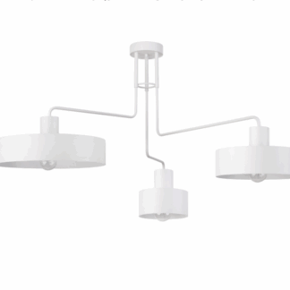 Biały żyrandol Urban 3 o geometrycznym kształcie