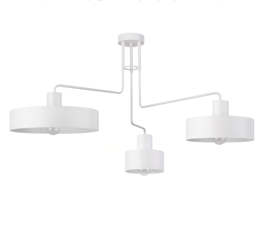 Biały żyrandol Urban 3 o geometrycznym kształcie