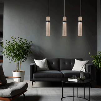 Grafitowa, trzy-punktowa lampa wisząca Ambiente