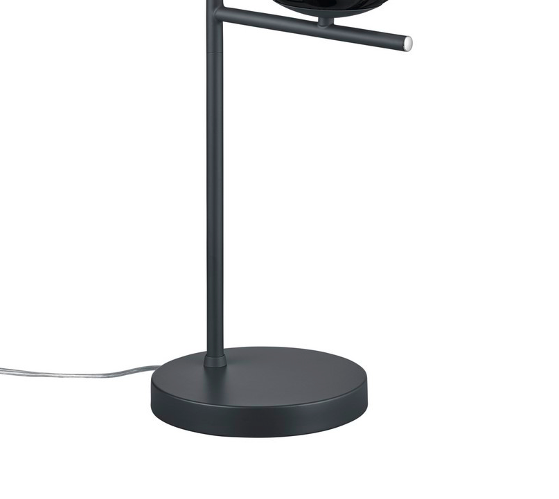 Grafitowa nocna lampka Pure Trio z szklaną kulą