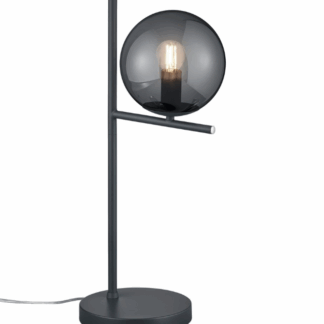 Grafitowa nocna lampka Pure Trio z szklaną kulą