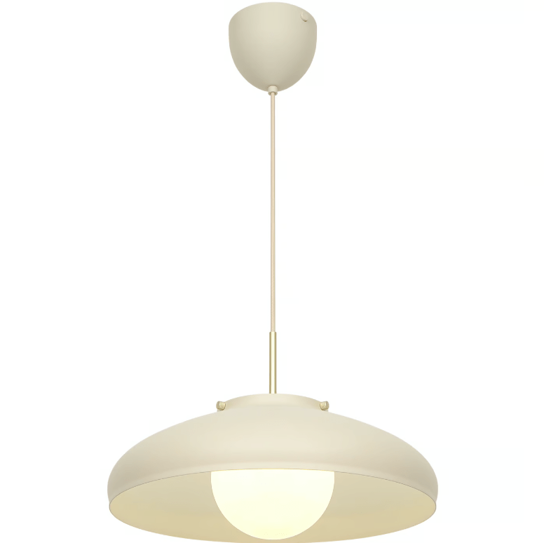 Elegancka beżowa lampa wisząca Latif z pięknym szklanym kloszem