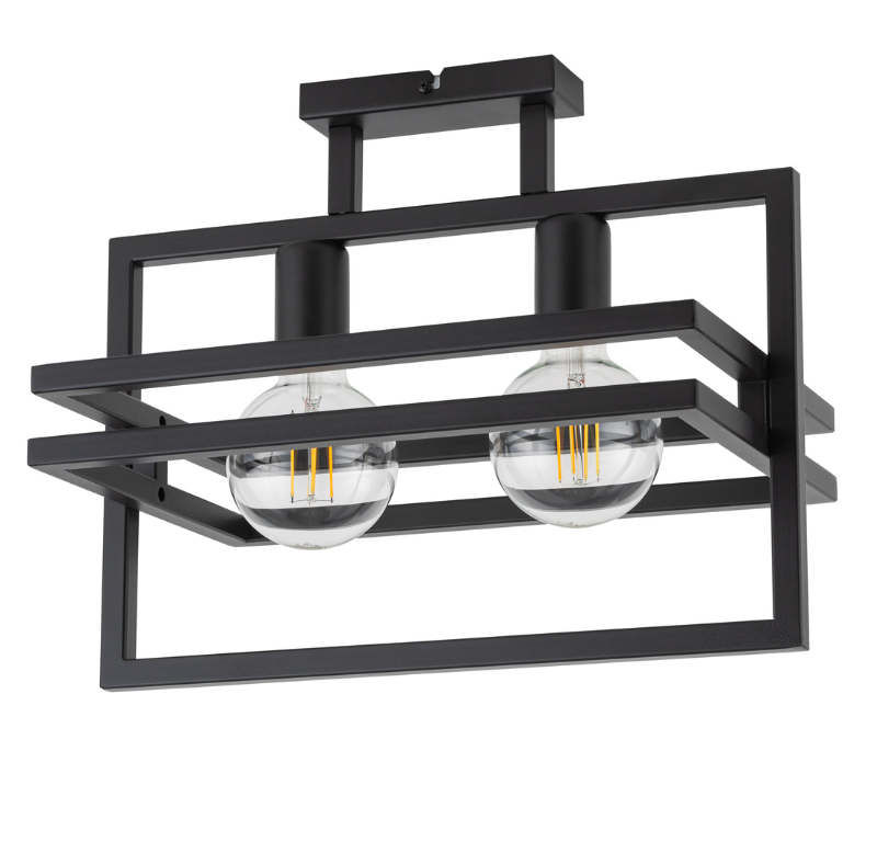 Czarna lampa sufitowa w stylu loftowym HexaBlock 2