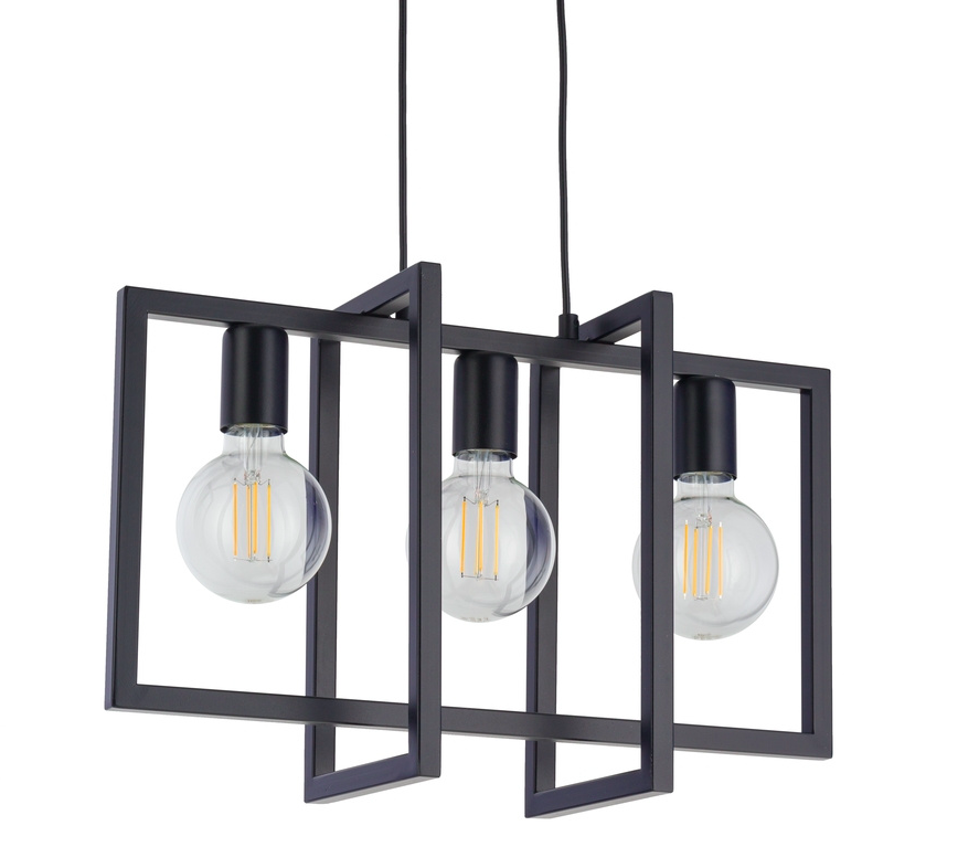 Czarny loftowy żyrandol do salonu LoftBlock 3