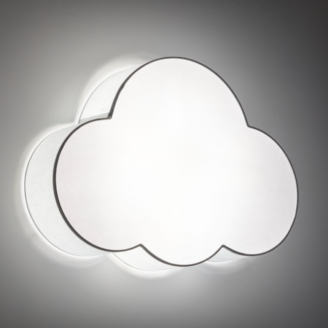 Jasnoszara lampa sufitowa Cloud 4 w kształcie chmurki do pokoju dziecka