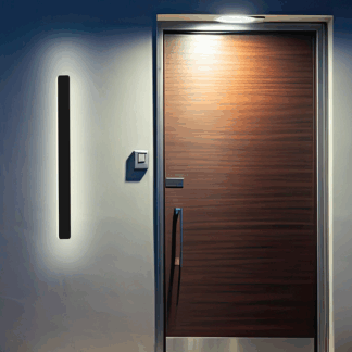 Czarny kinkiet zewnętrzny Bodo LED 90 cm, IP54, CCT, prostokątny, na elewację, wejście, taras, dom.