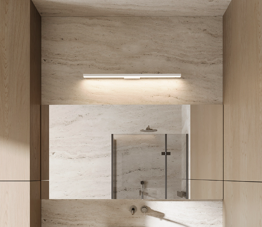 Kinkiet Aqua LED CCT IP44 o długości 42 cm, idealny do małego lustra łazienkowego