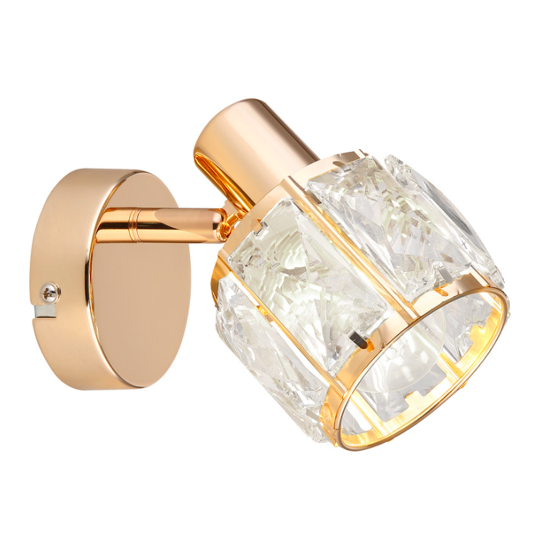 Elegancki kryształowy kinkiet w odcieniu różowego złota Dubai w stylu glamour