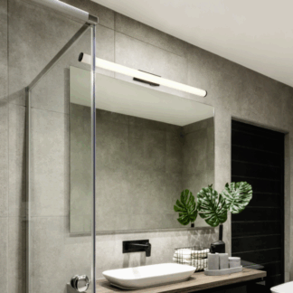 Nowoczesny czarny kinkiet Mattimo 80 LED do lustra łazienkowego z ochroną IP44