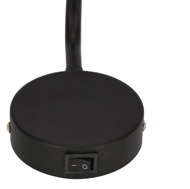 Regulowany czarny kinkiet Tina ze złotą tubą