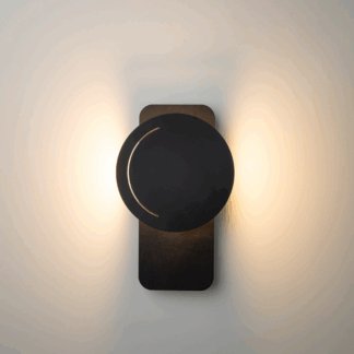 Czarny kinkiet MoonLight z efektownym światłem pośrednim