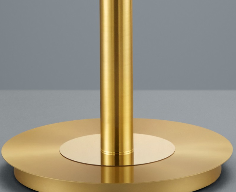 Elegancka złota lampa podłogowa Paris II z białym abażurem