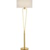 Elegancka złota lampa podłogowa Paris II z białym abażurem
