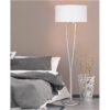 Elegancka srebrna lampa stojąca Paris II z białym abażurem