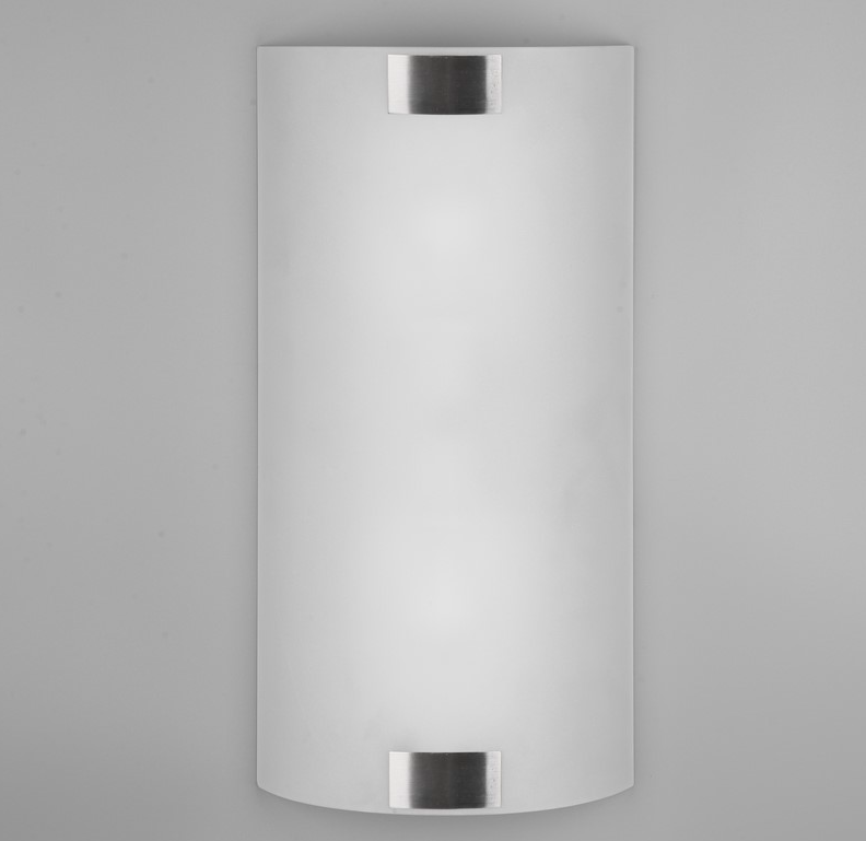 Klasyczny szklany kinkiet Pura w niklowanym wykończeniu