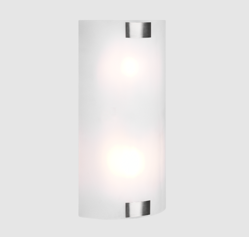 Klasyczny szklany kinkiet Pura w niklowanym wykończeniu