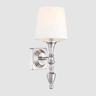 Elegancki kinkiet Austin w klasycznym stylu, wykończony w srebrnym chromie