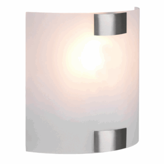 Elegancki kinkiet Pura w klasycznym stylu ze szkła i srebra