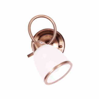 Elegancki złoty kinkiet Samira w patynowanym wykończeniu ze szklanym kloszem