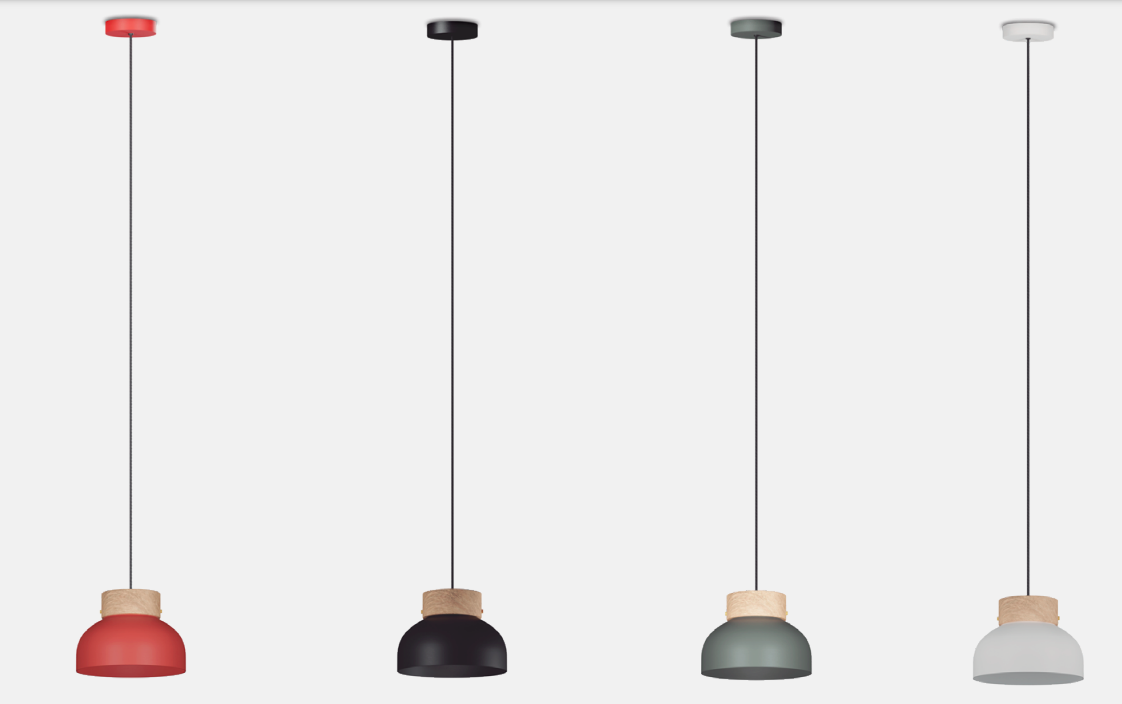 Skandynawska wisząca lampa Reiko z jasnego drewna jesionowego