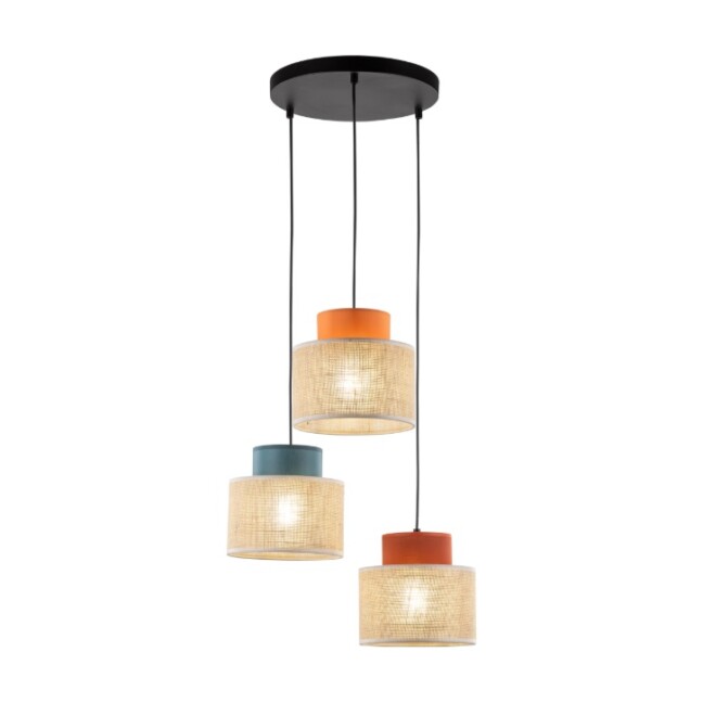 Kolorowy sufitowy żyrandol Duo Juta mix od TK Lighting