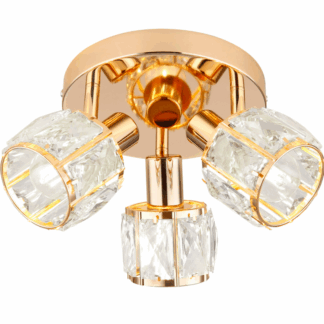 Kryształowy sufitowy plafon w stylu glamour Dubai w odcieniu różowego złota