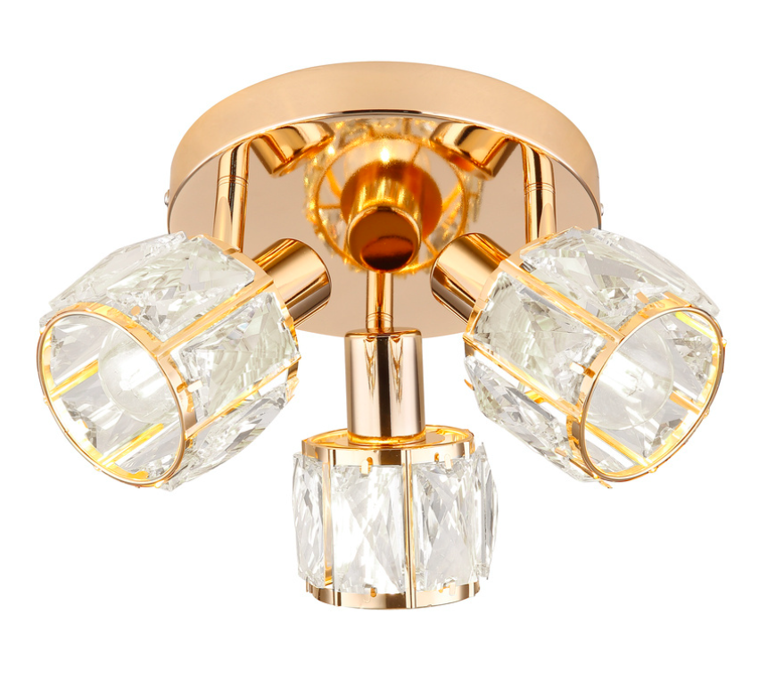 Kryształowy sufitowy plafon w stylu glamour Dubai w odcieniu różowego złota