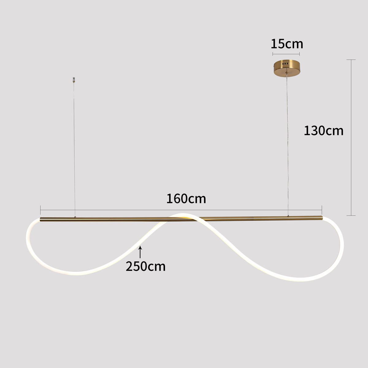 Stylowa lampa wisząca Meleca M na listwie z funkcją zmiany barwy światła CCT