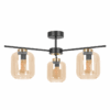Lampa sufitowa Iga z cylindrycznymi kloszami w bursztynowym odcieniu do pokoju
