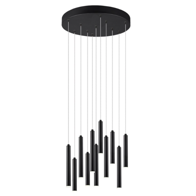 Wisząca lampa sufitowa Tabular 11 w formie czarnych tub