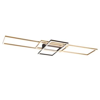 Czarno-złota lampa sufitowa Irvine LED sterowana pilotem