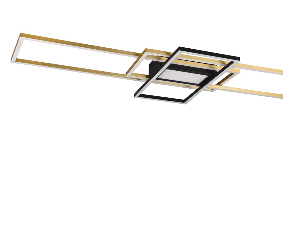 Czarno-złota lampa sufitowa Irvine LED sterowana pilotem