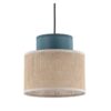 Wisząca lampa Duo Juta mini w odcieniach beżu i niebieskiego