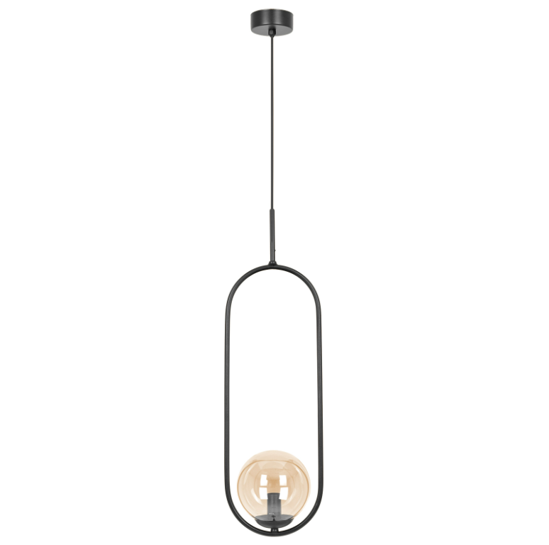 Lampa wisząca Venta to przezroczysta szklana kula.