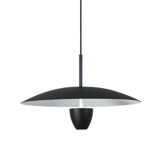 Wisząca lampa LED CCT UFO 30 w stylu japandi, kolor czarny