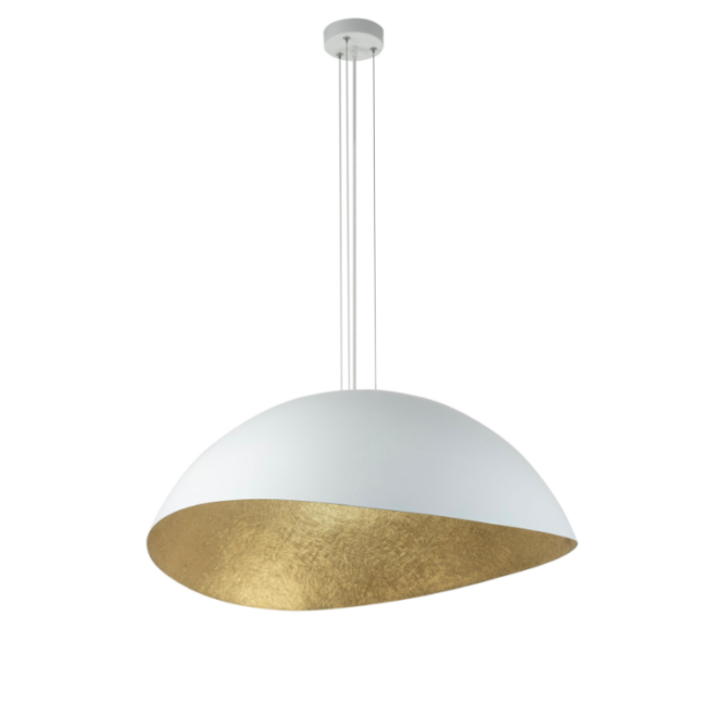 Wisząca lampa Velaris 48 w biało-złotym kolorze, idealna do jadalni