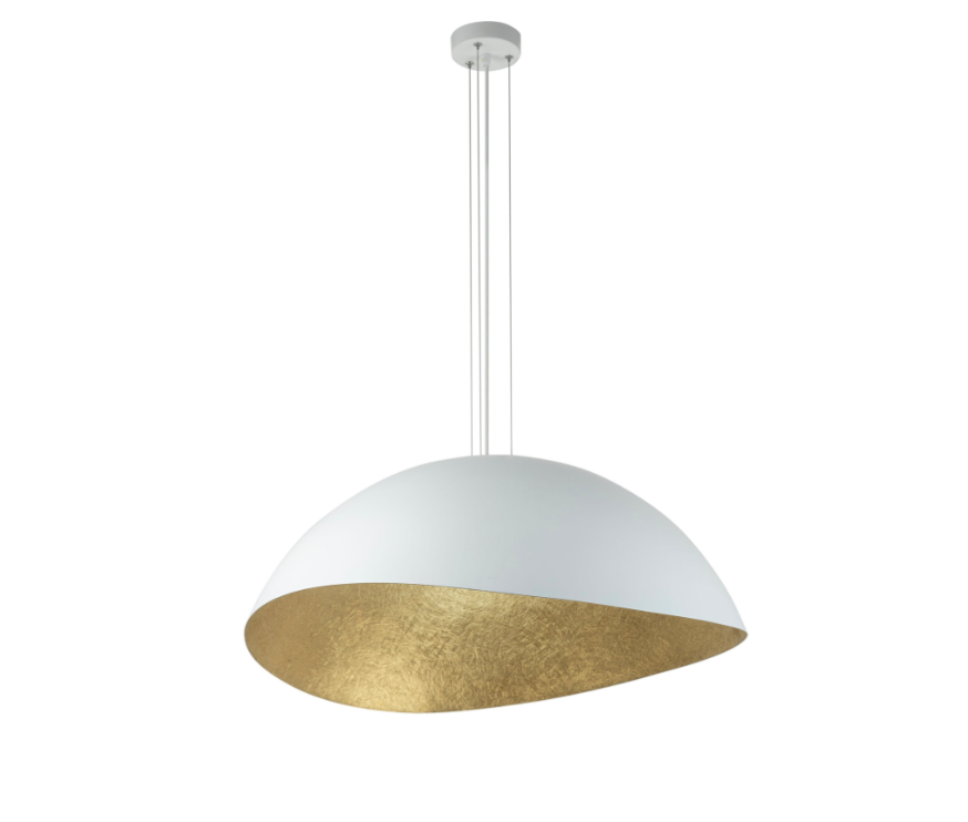 Wisząca lampa Velaris 48 w biało-złotym kolorze, idealna do jadalni