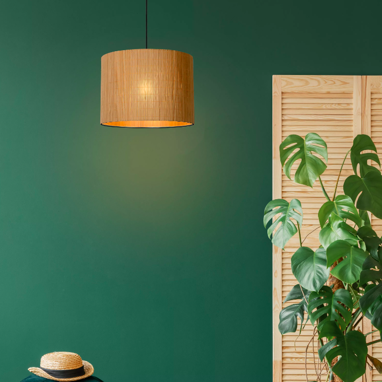 Wisząca lampa boho Magius z bambusa