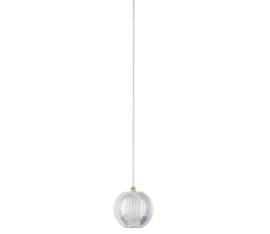 Lampa sufitowa w stylu glamour Brillant – złota LED CCT z akrylową kulą