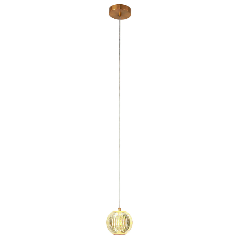 Lampa sufitowa w stylu glamour Brillant – złota LED CCT z akrylową kulą