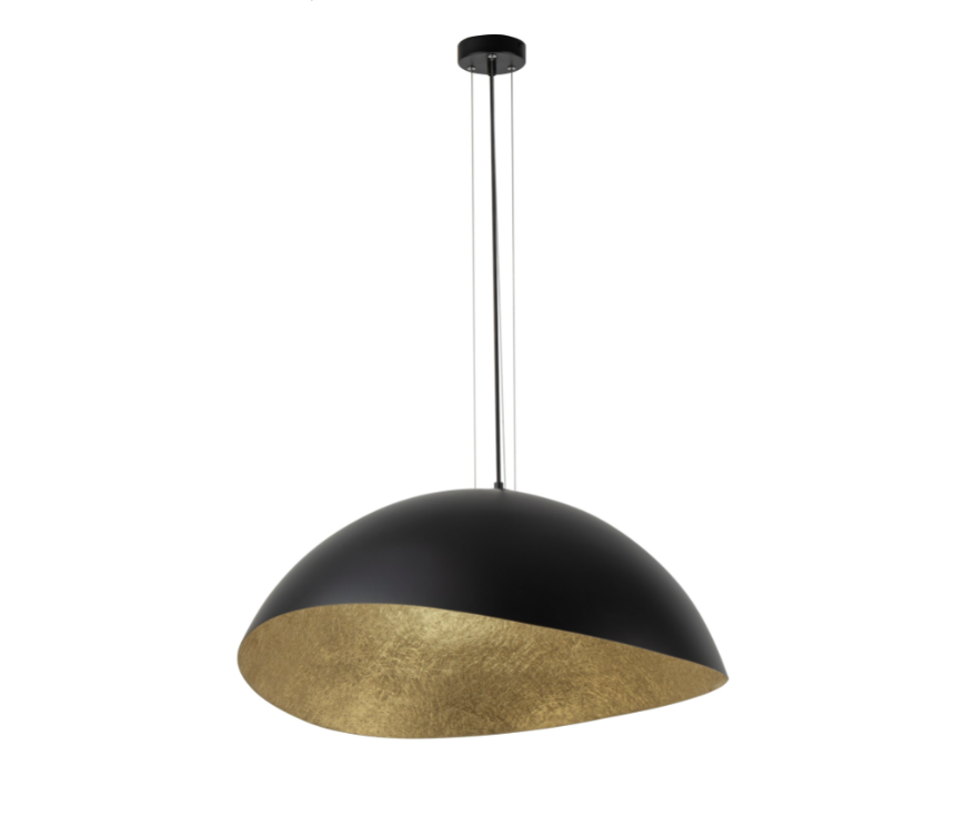 Czarno-złota lampa Velaris 48 wisząca nad stół