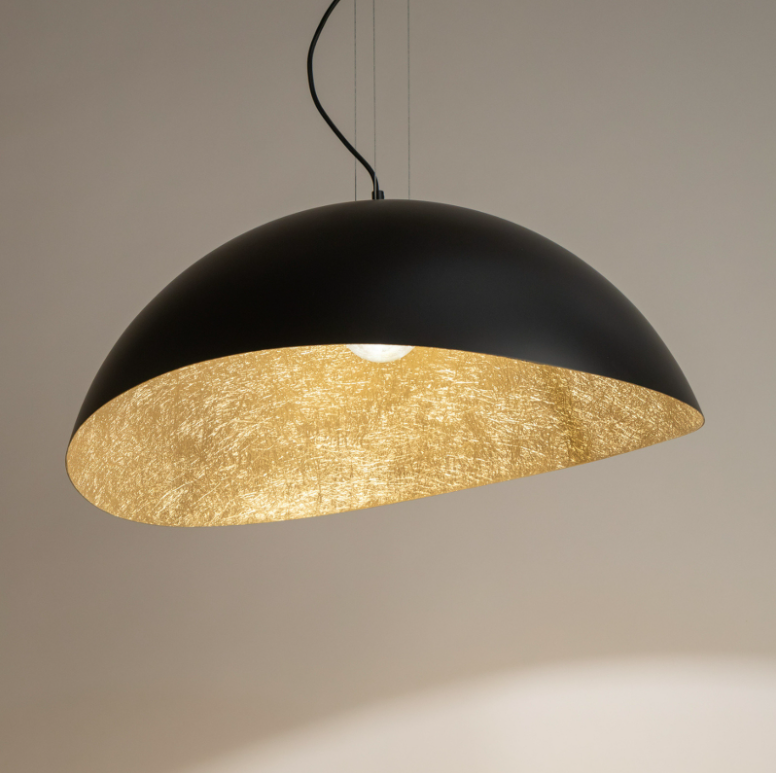 Czarno-złota lampa Velaris 48 wisząca nad stół