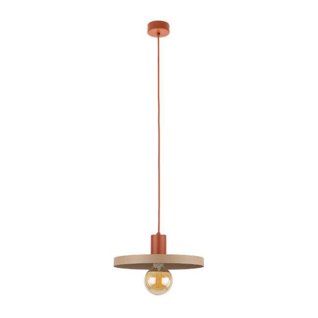 Wisząca lampa w stylu retro Sila 30 w odcieniach beżu i pomarańczy