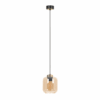 Szklana lampa wisząca Iga w bursztynowym kolorze nad stolik