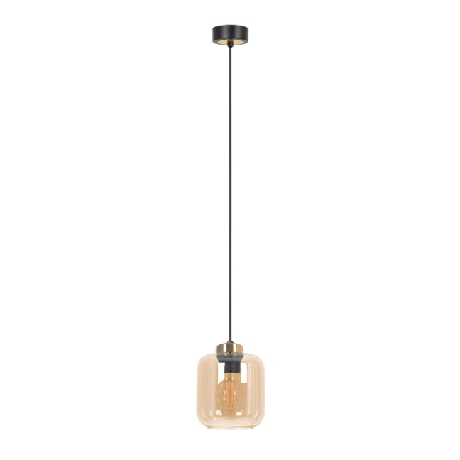 Szklana lampa wisząca Iga w bursztynowym kolorze nad stolik
