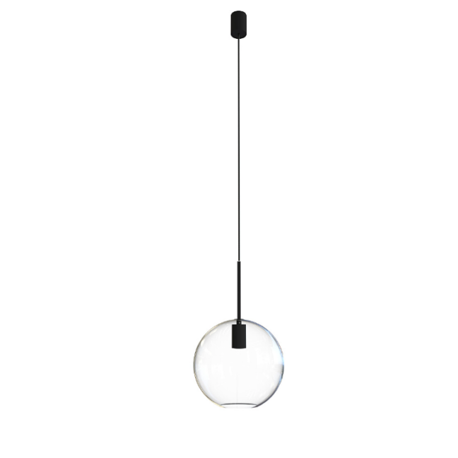 Wisząca lampa z przezroczystym szklanym kloszem w kształcie kuli Sphere L