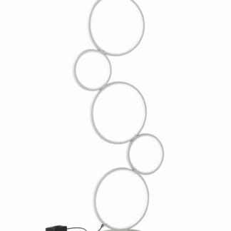 Lampa podłogowa LED Rondo z obręczami i świetlistymi okręgami