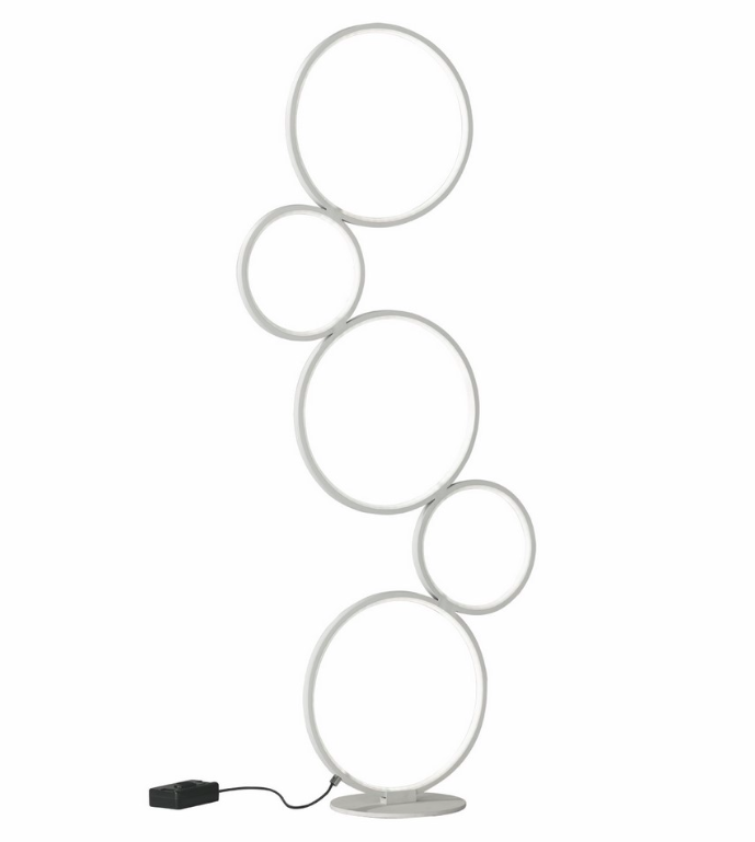 Lampa podłogowa LED Rondo z obręczami i świetlistymi okręgami