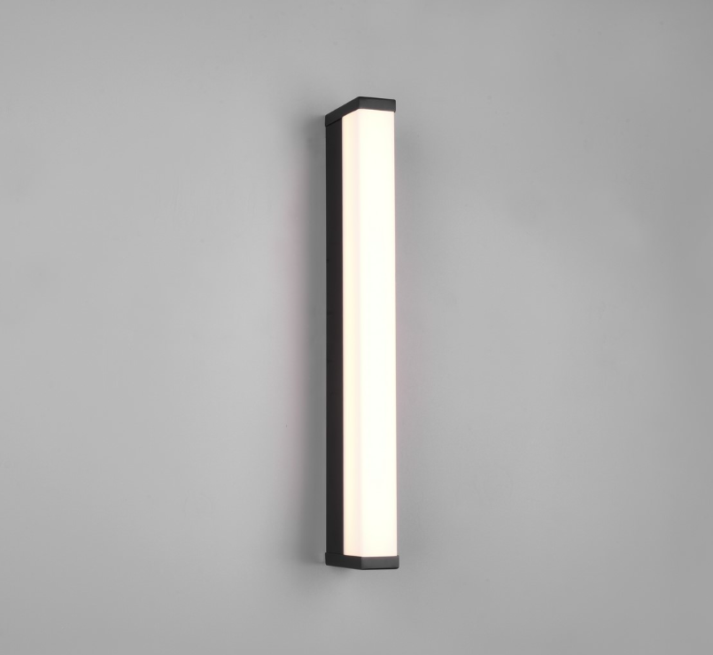 Czarny kinkiet łazienkowy Fabio LED 42 cm o klasie szczelności IP44